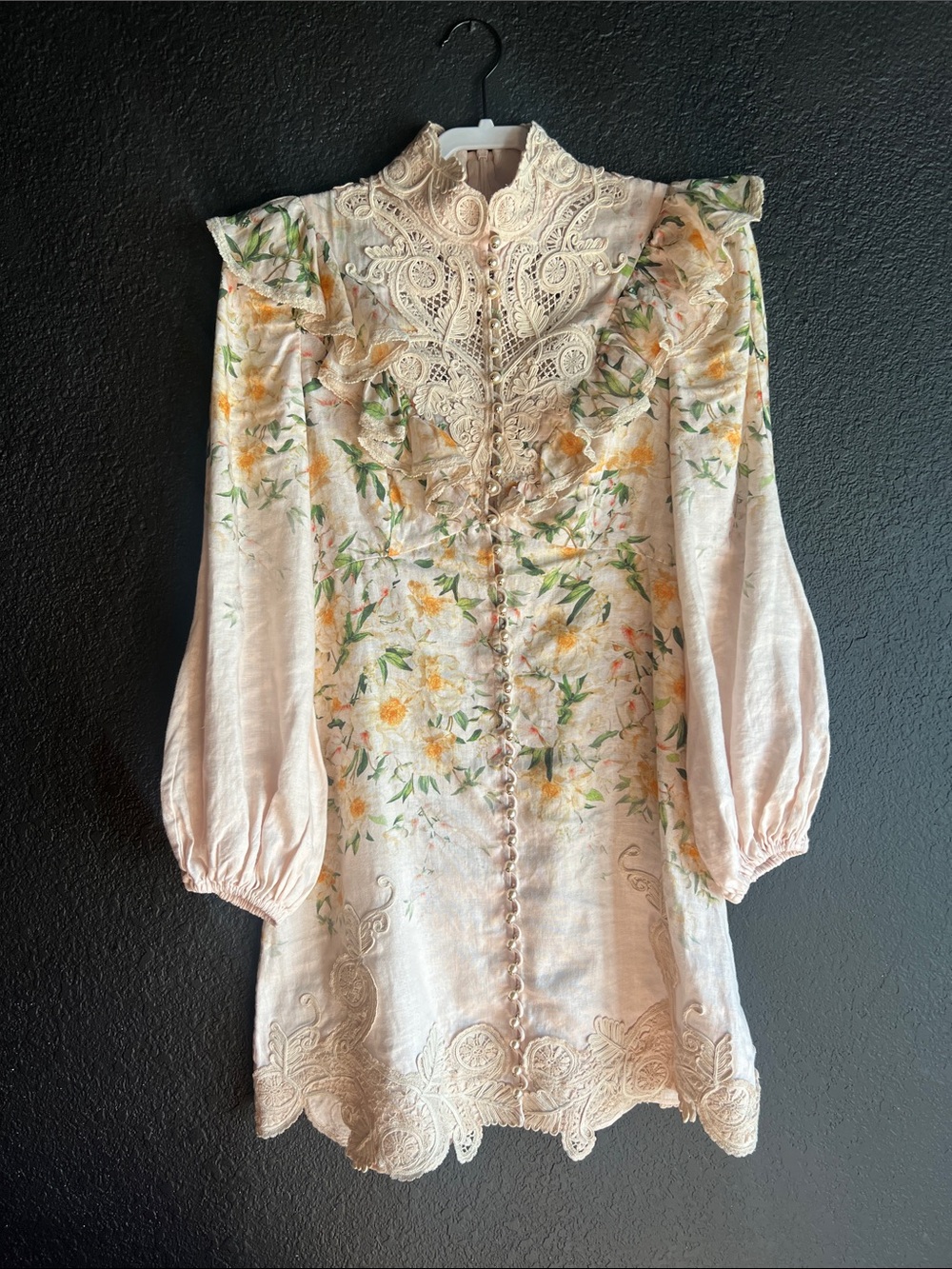 Zimmermann linen and lace mini dress 6US/1AU